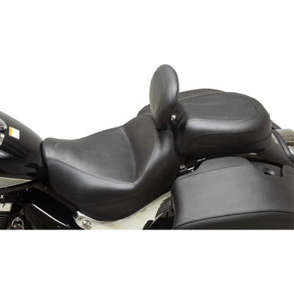 Mustang Motorcycle Products Wide Touring Solo Seat - Black - Plain - w/Driver Backrest - C90T '15-'19 89206_1156929