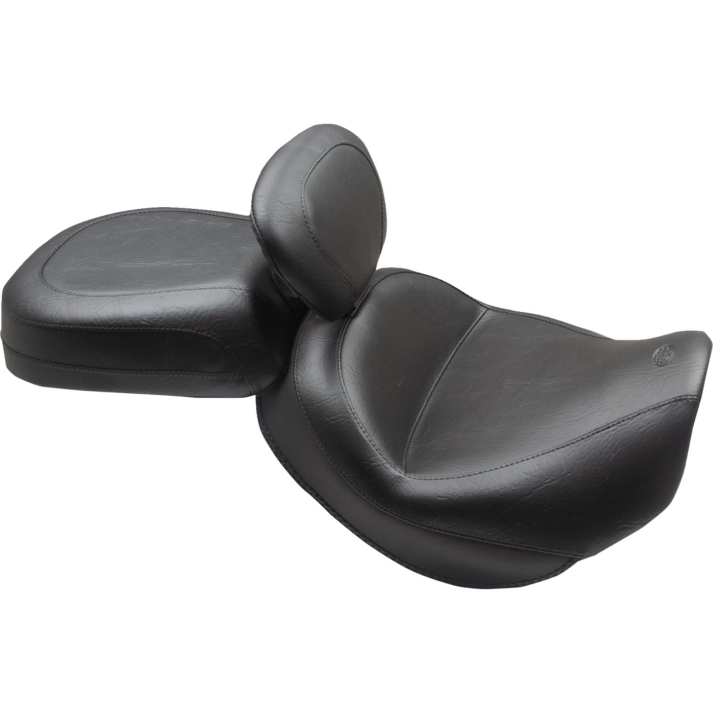 Mustang Motorcycle Products Wide Touring Solo Seat - Black - Plain - w/Driver Backrest - C90T '15-'19 89206_1156930
