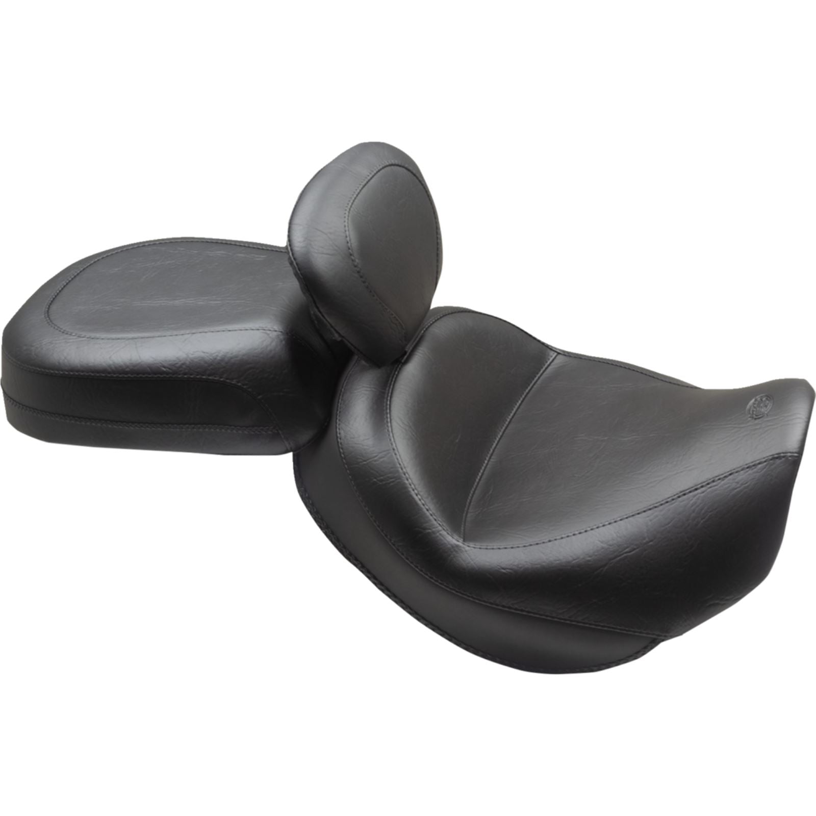 Mustang Motorcycle Products Wide Touring Solo Seat - Black - Plain - w/Driver Backrest - C90T '15-'19 89206_1156930