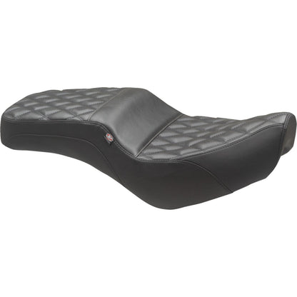 Mustang Motorcycle Products Squareback Seat - Black - Double Diamond - 300/500 '17-'23 84003_1156900
