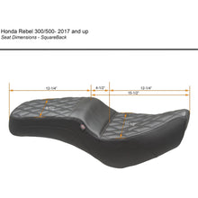Mustang Motorcycle Products Squareback Seat - Black - Double Diamond - 300/500 '17-'23 84003_1156901