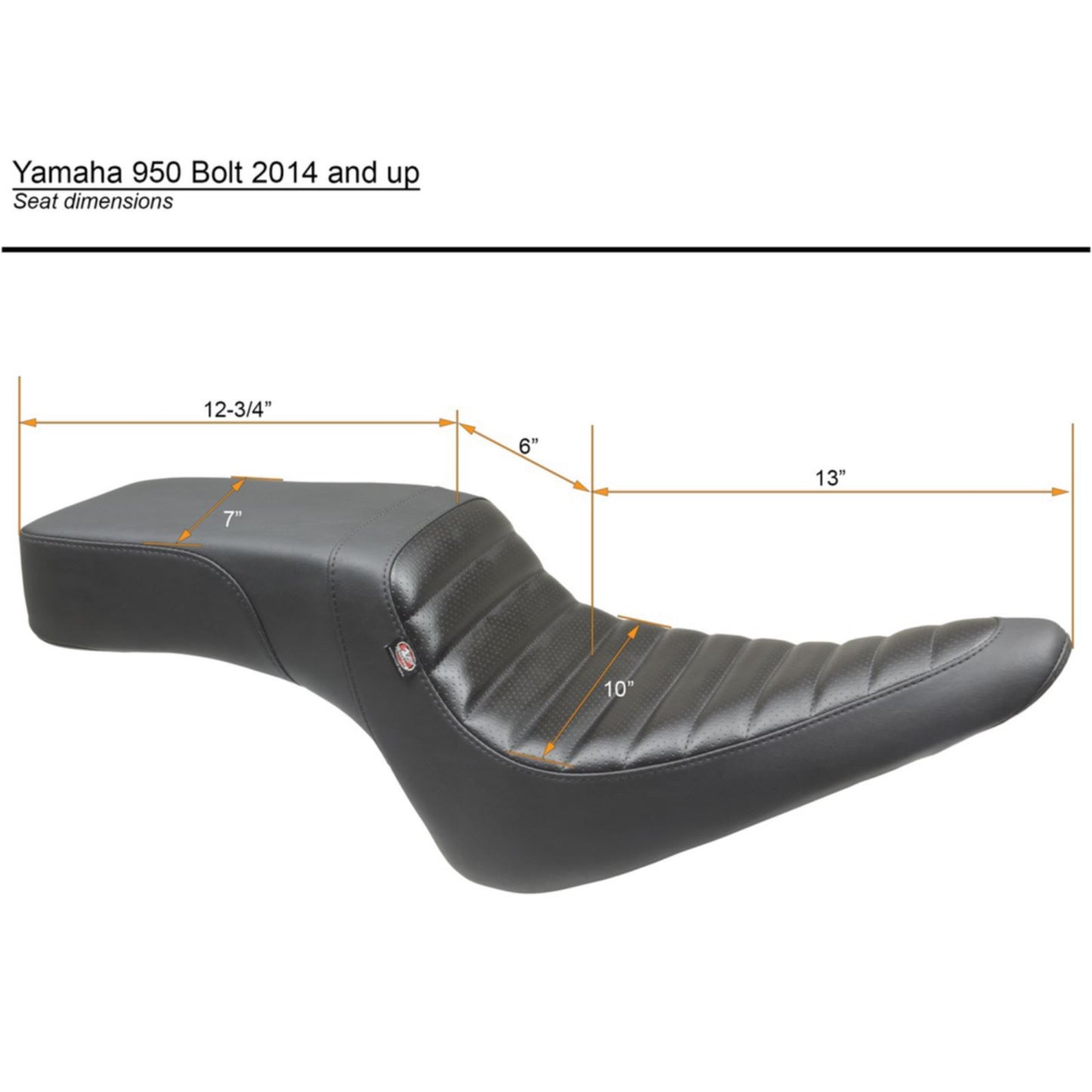 Mustang Motorcycle Products Squareback Seat - Black - Tuck-n-Roll - Bolt '14-'22 75697_1156904