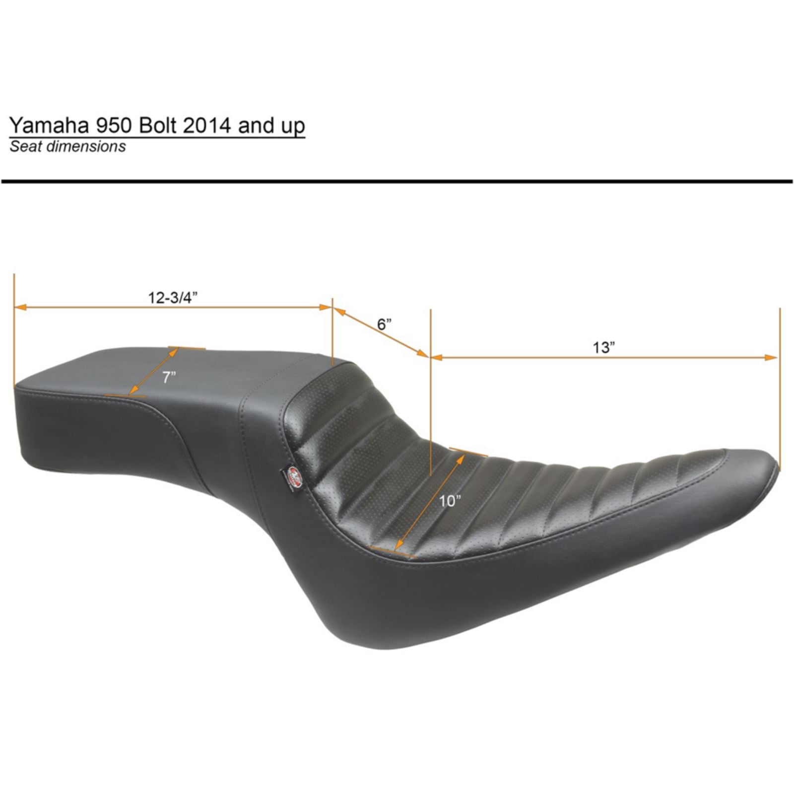 Mustang Motorcycle Products Squareback Seat - Black - Tuck-n-Roll - Bolt '14-'22 75697_1156904