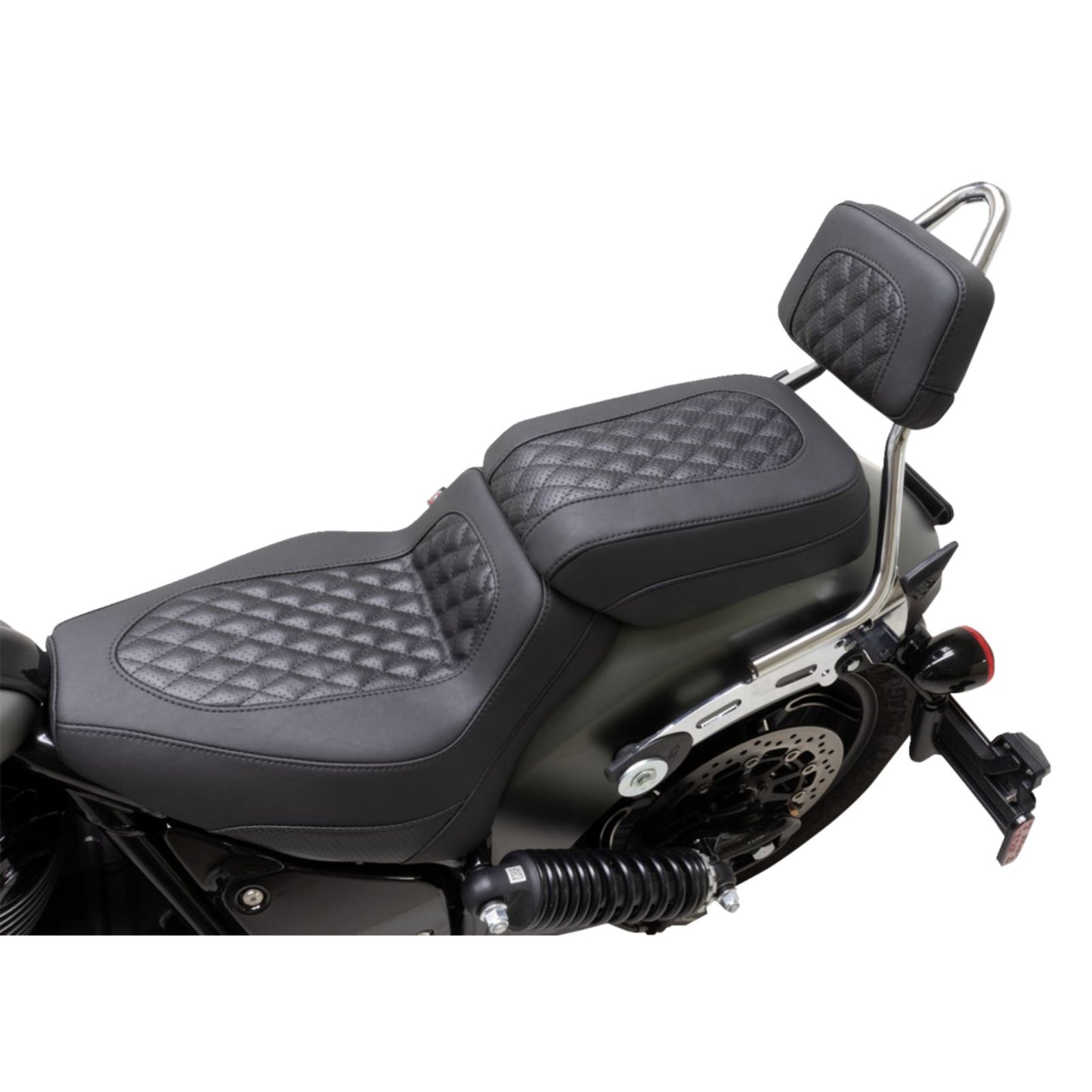 Mustang Motorcycle Products Squareback Sissy Bar Pad - Black - Diamond Stitch - Chief '22-'23 88206_1156913