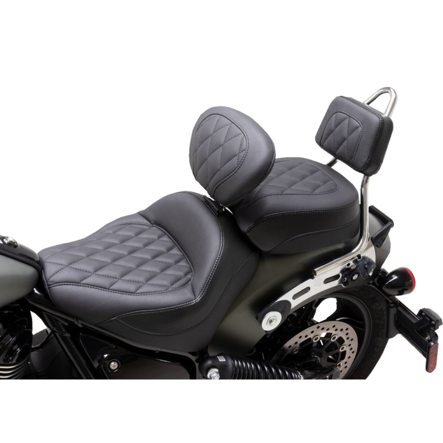 Mustang Motorcycle Products Touring Sissy Bar Pad - Standard - Black - Diamond Stitch - Chief '22-'23 88205_1156910