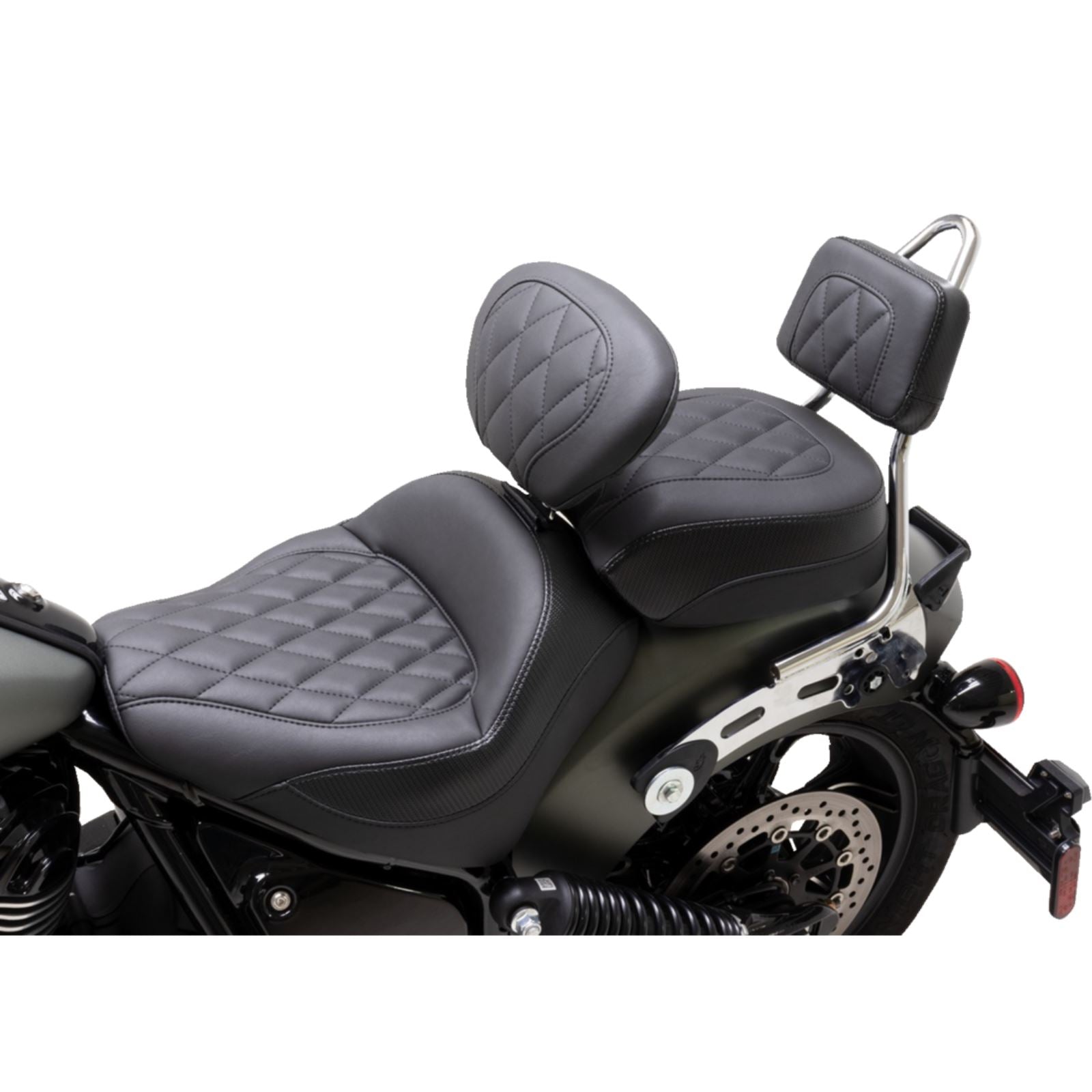 Mustang Motorcycle Products Touring Sissy Bar Pad - Standard - Black - Diamond Stitch - Chief '22-'23 88205_1156910