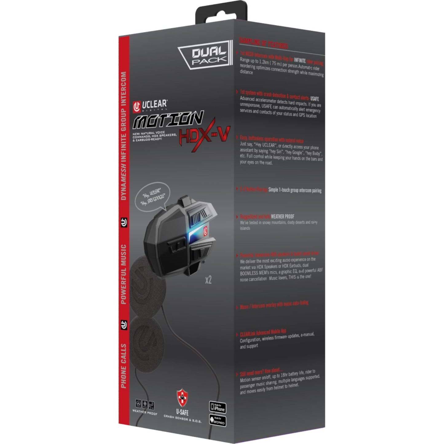 UClear MOTION HDX-V SINGLE KIT HELMET AUDIO SINGLE KIT 180512_1166983
