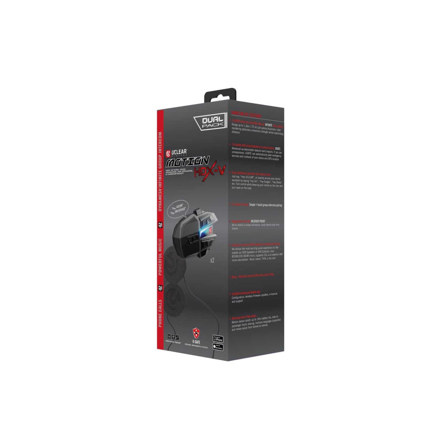 UClear Motion HDX-V Dual Kit Helmet Audio 180513_1166977
