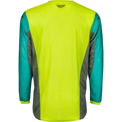 FLY Racing Kinetic Mesh Kore Jersey- Hi-Vis/Teal/Grey - Small [MPN: 377-316S]_1154089