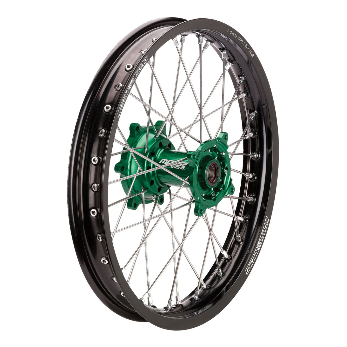 Moose Offroad SX-1 Complete Wheel - Rear - Black Wheel/Green Hub - 18" x 2.15" KR-21518BKGN_1156947