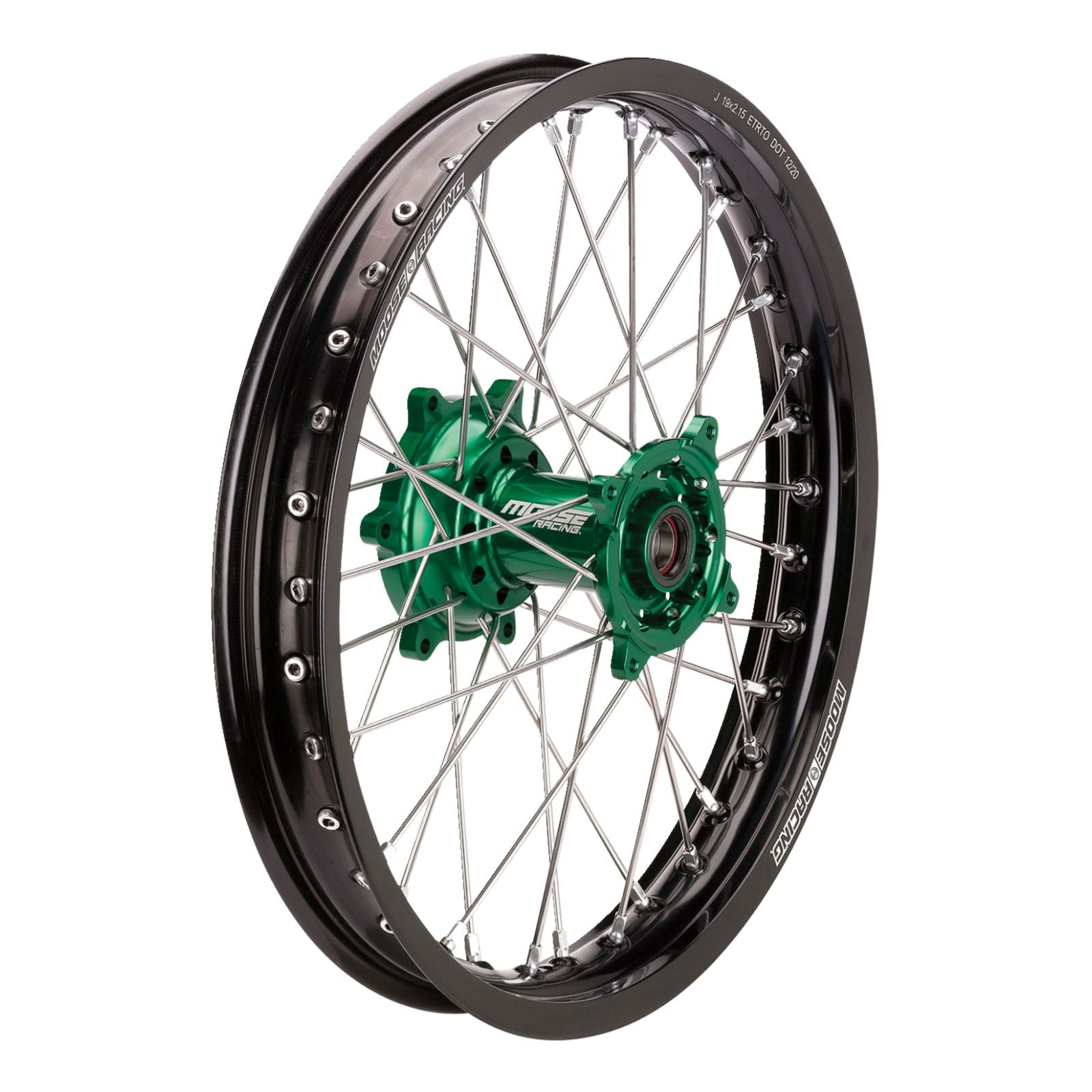 Moose Offroad SX-1 Complete Wheel - Rear - Black Wheel/Green Hub - 18" x 2.15" KR-21518BKGN_1156947