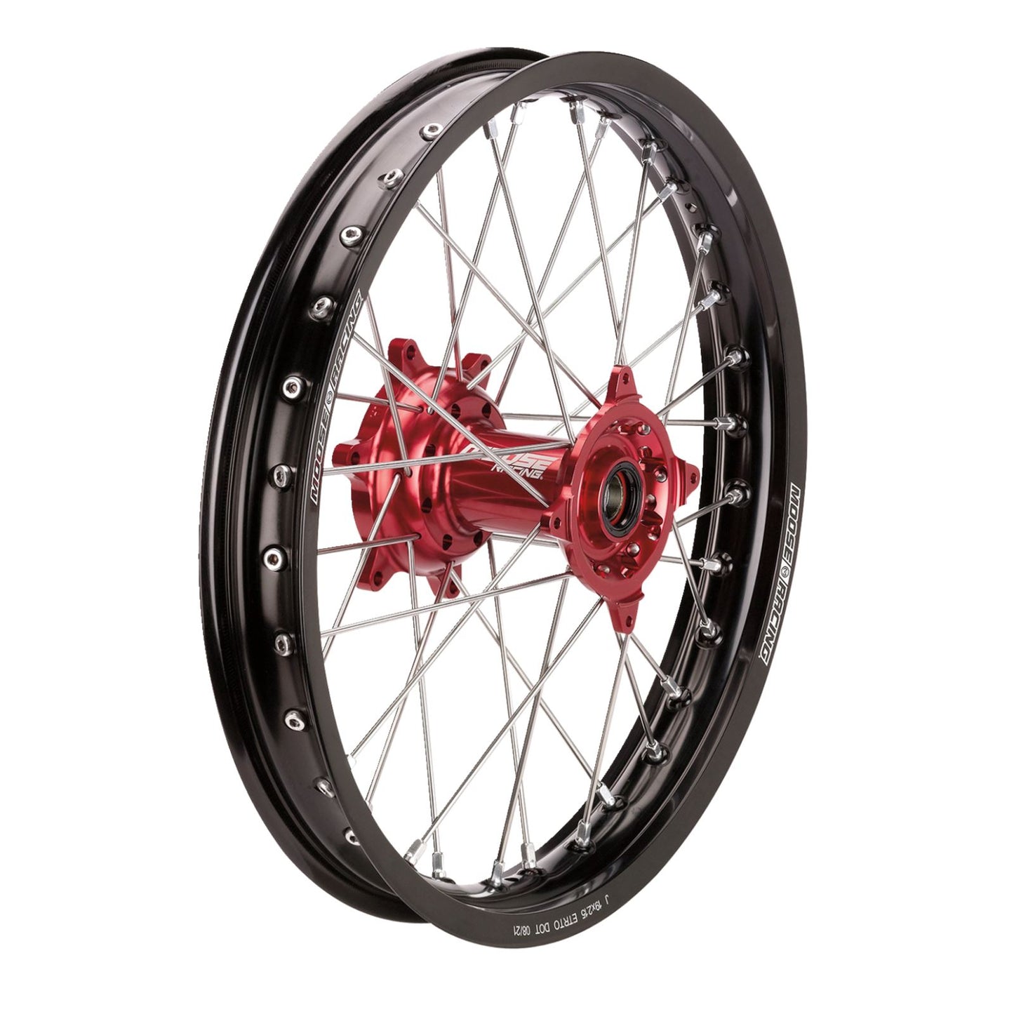 Moose Offroad SX-1 Complete Wheel - Rear - Black Wheel/Red Hub - 18" x 2.15" BR-215-18BKRD_1156944
