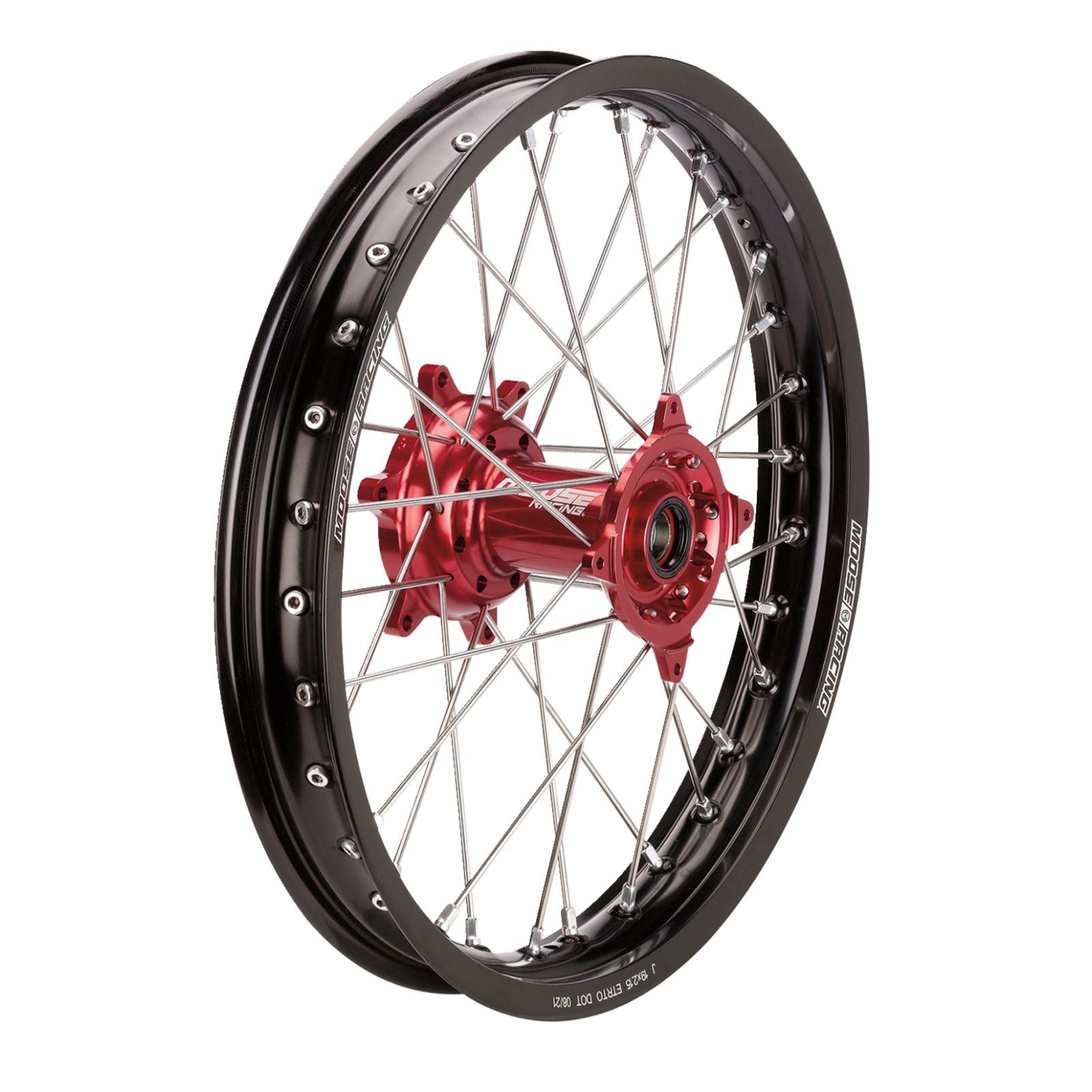 Moose Offroad SX-1 Complete Wheel - Rear - Black Wheel/Red Hub - 18" x 2.15" BR-215-18BKRD_1156944