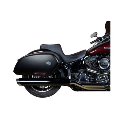 Drag Specialties Predator III Seat - Diamond - Black/Red Stitching - FL/FX '18-'22 0802-1492_1215868