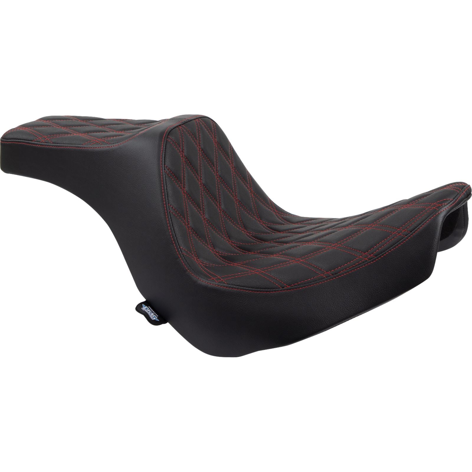 Drag Specialties Predator III Seat - Diamond - Black/Red Stitching - FL/FX '18-'22 0802-1492_1155095