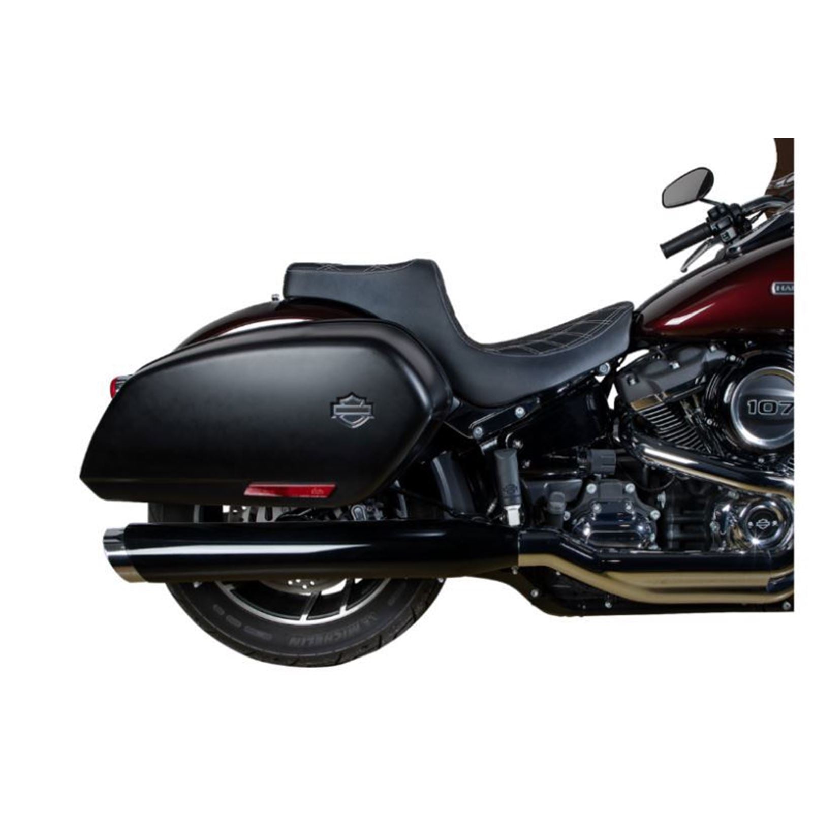 Drag Specialties Predator III Seat - Diamond - Black/Silver Stitching - FL/FX '18-'22 0802-1493_1215870