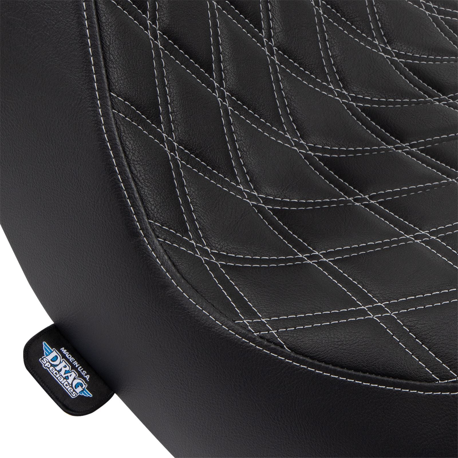 Drag Specialties Predator III Seat - Diamond - Black/Silver Stitching - FL/FX '18-'22 0802-1493_1155096