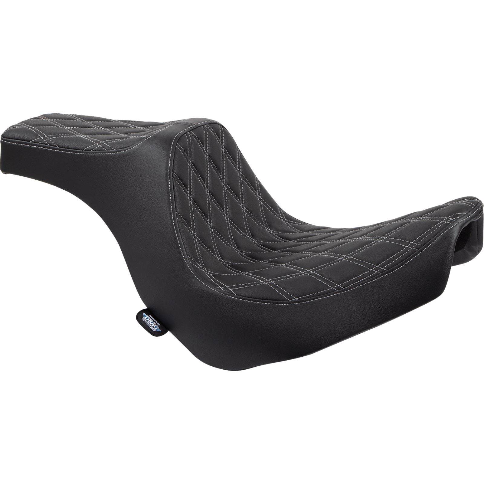 Drag Specialties Predator III Seat - Diamond - Black/Silver Stitching - FL/FX '18-'22 0802-1493_1155097