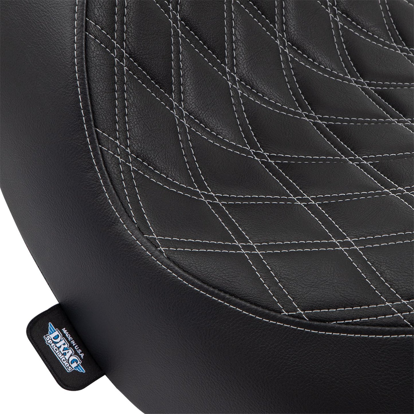 Drag Specialties Solo Seat - Double Diamond - Silver Stitching - '18-'22 FL 0802-1514_1155102