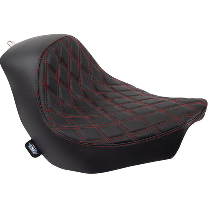 Drag Specialties Solo Seat - Double Diamond - Red Stitching - '18-'22 FL/FX 0802-1515_1155105