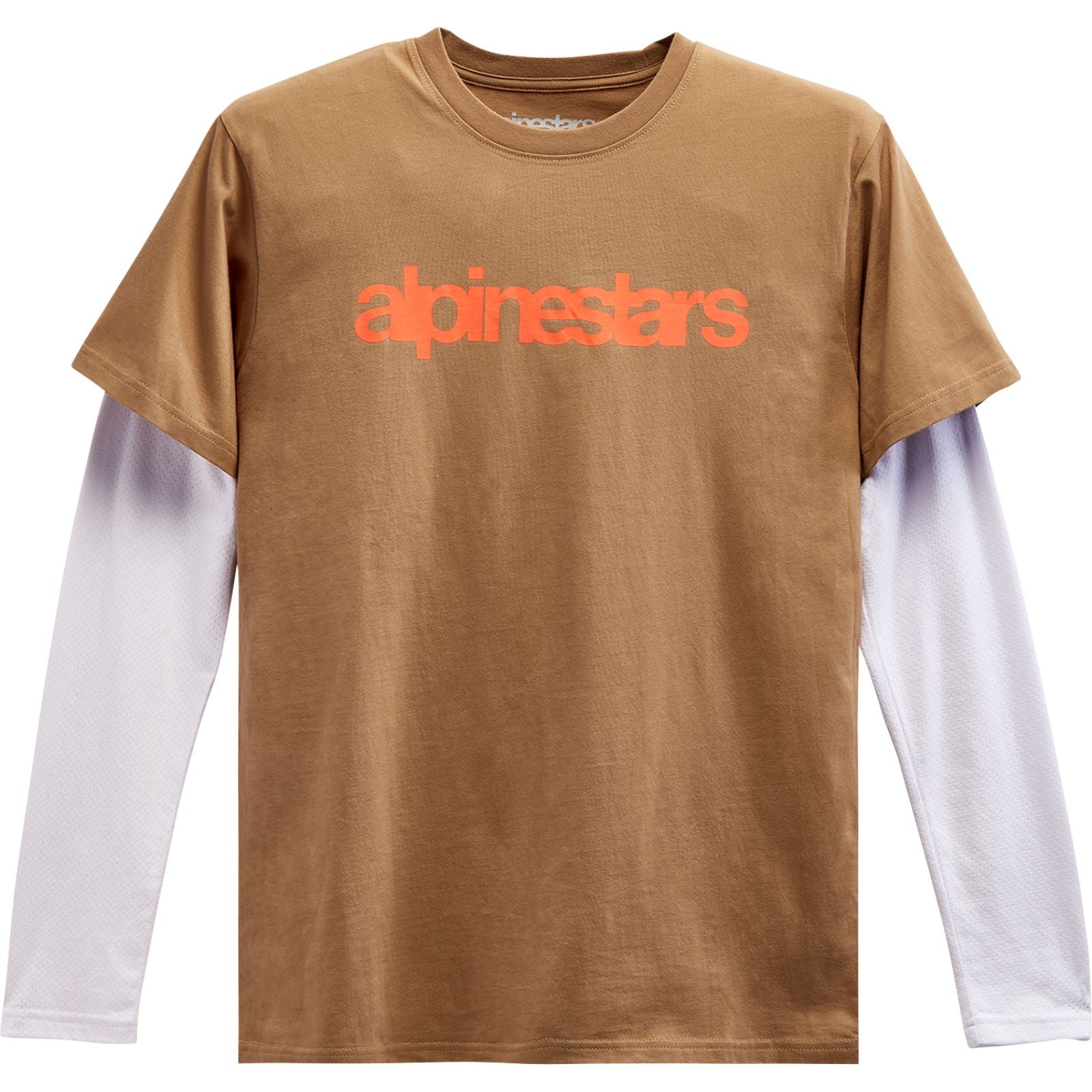 Alpinestars Stack Long-Sleeve T-Shirt - Sand/Warm Red_1155580