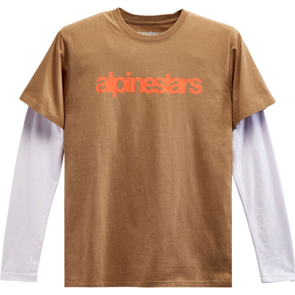 Alpinestars Stack Long-Sleeve T-Shirt - Sand/Warm Red_1155580