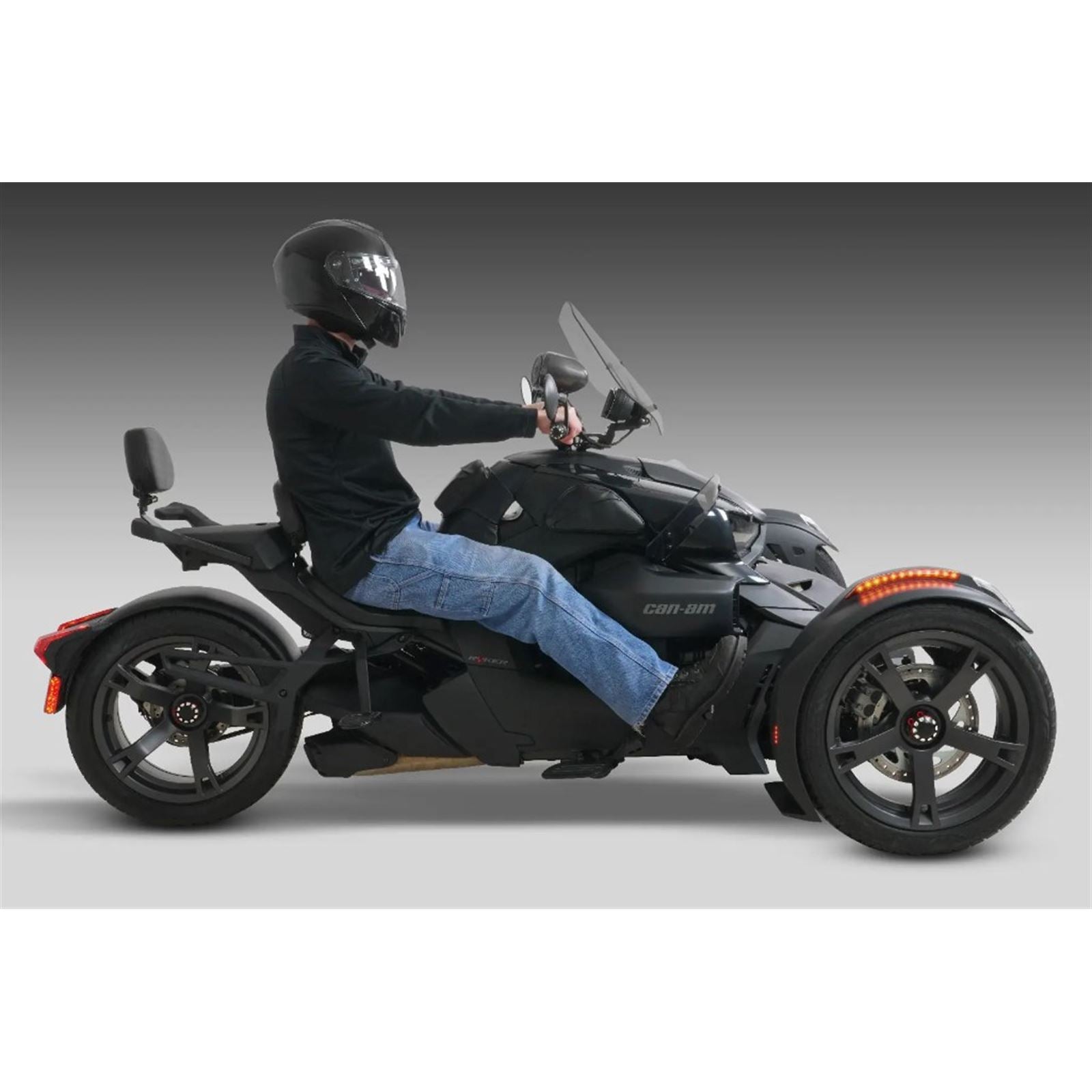 Show Chrome Adjustable Highway Pegs for Can-Am Ryker - Satin Black with Contrast Cut 41-422_1166808