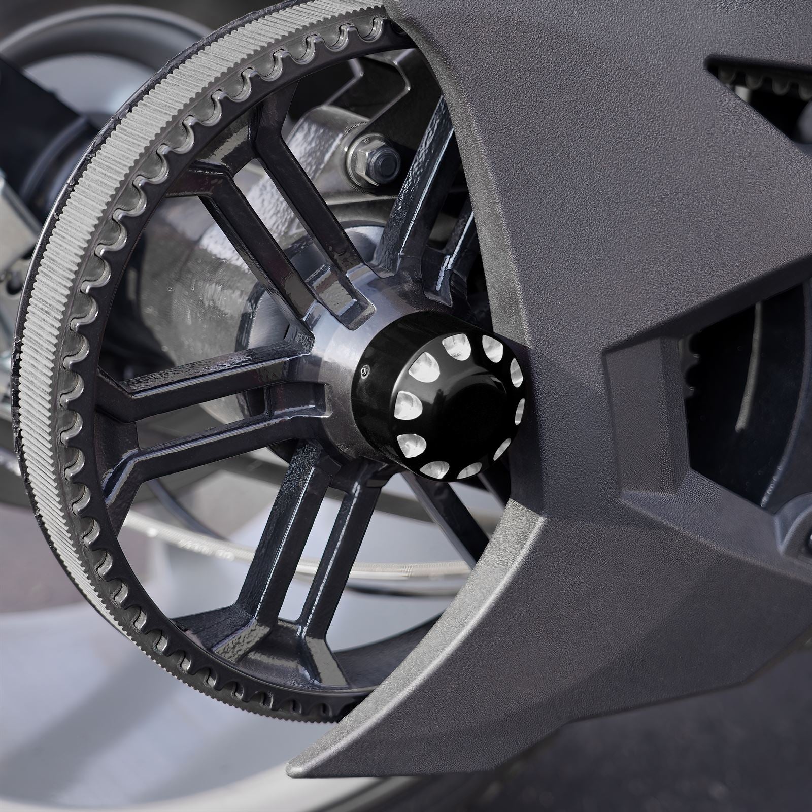 Show Chrome Axle Nut Cover - Black 44-105_1157041