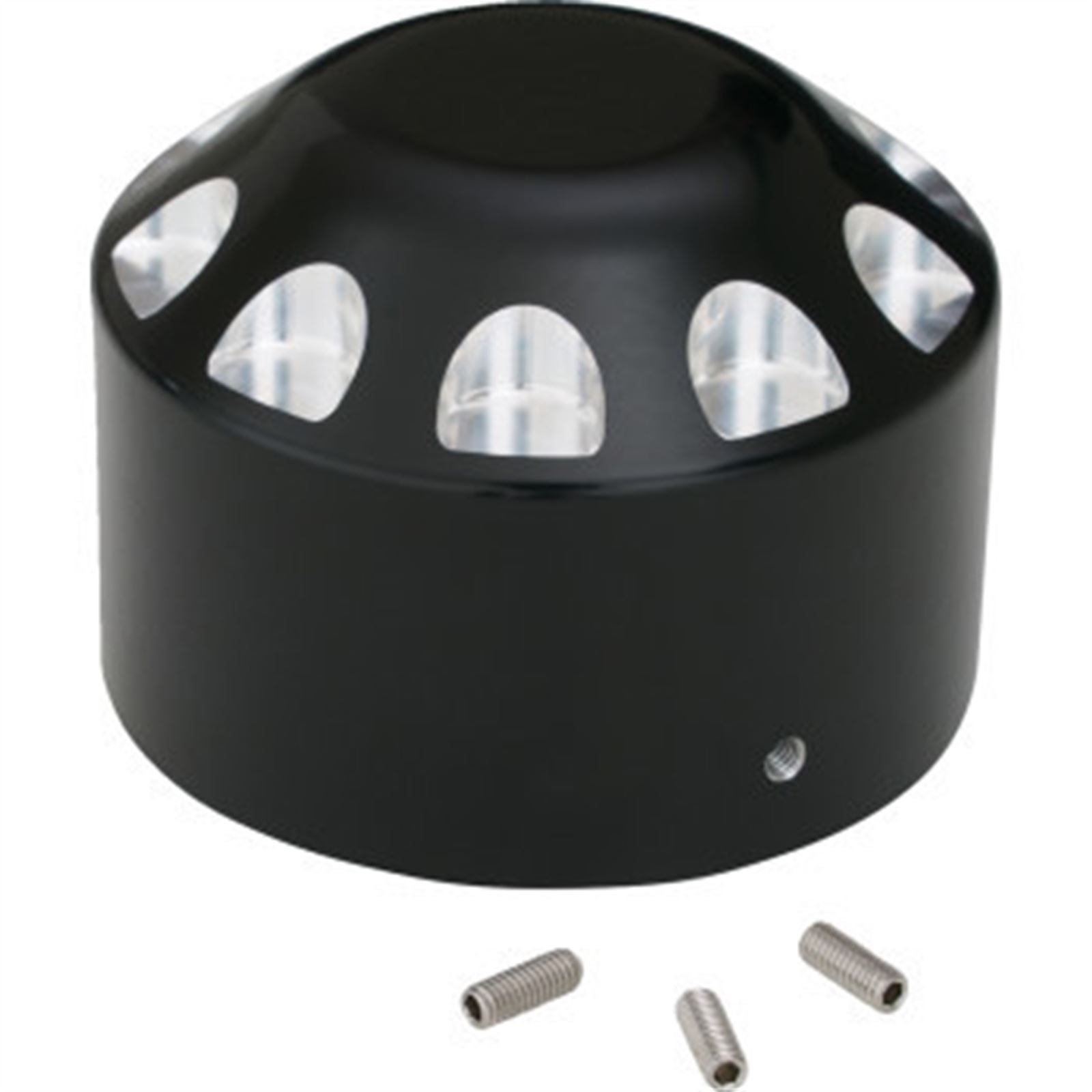 Show Chrome Axle Nut Cover - Black 44-105_1729219