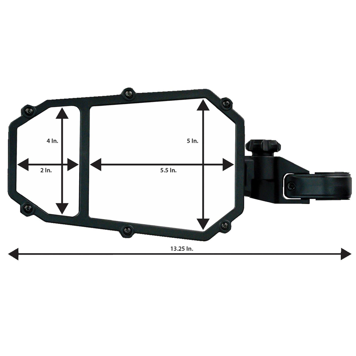 Moose Offroad Octagon Side View Mirror - Black MUTVMIR-ES2-CCS_1157542