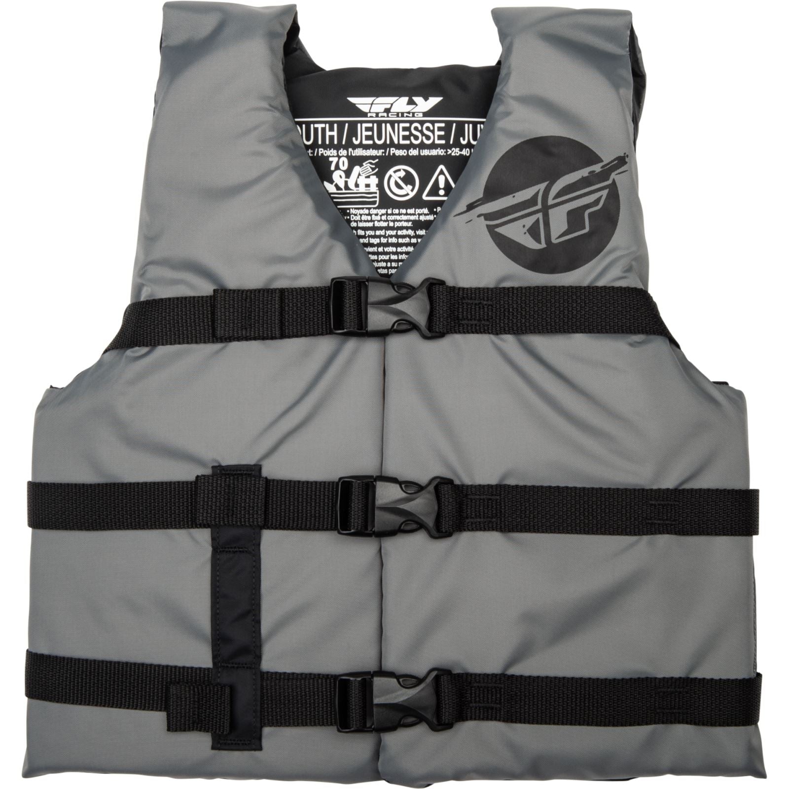 Fly Racing Youth Flotation Life Vest - Grey/Black 221-30333_1160294