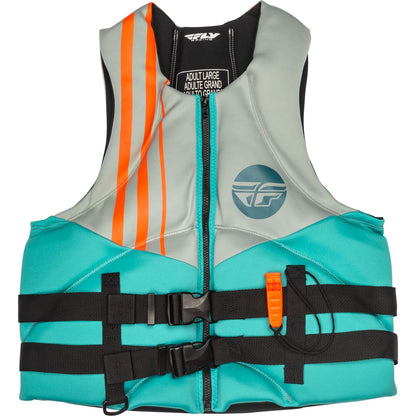 Fly Racing Neoprene Flotation Life Vest - Teal/Grey/Orange - 3XL 221-304033X_1160350