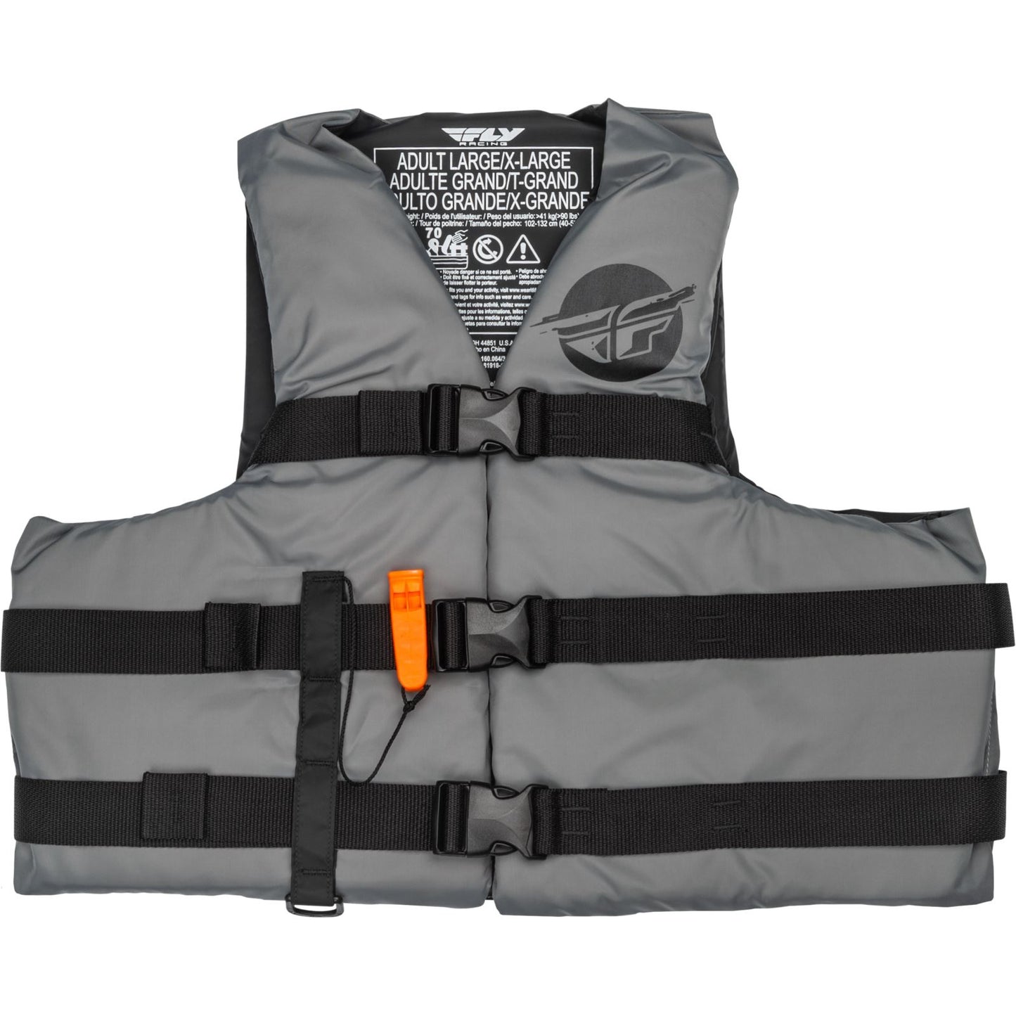Fly Racing Nylon Flotation Life Vest - Grey/Black - 3XL 221-304113X_1160420