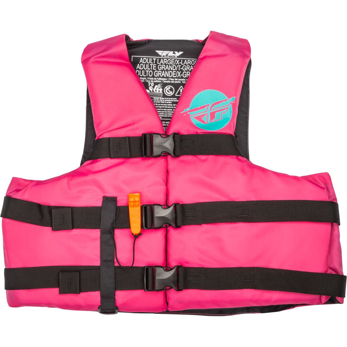 Fly Racing Nylon Flotation Life Vest - Neon Pink/Teal - 2XL 221-304142X_1160398