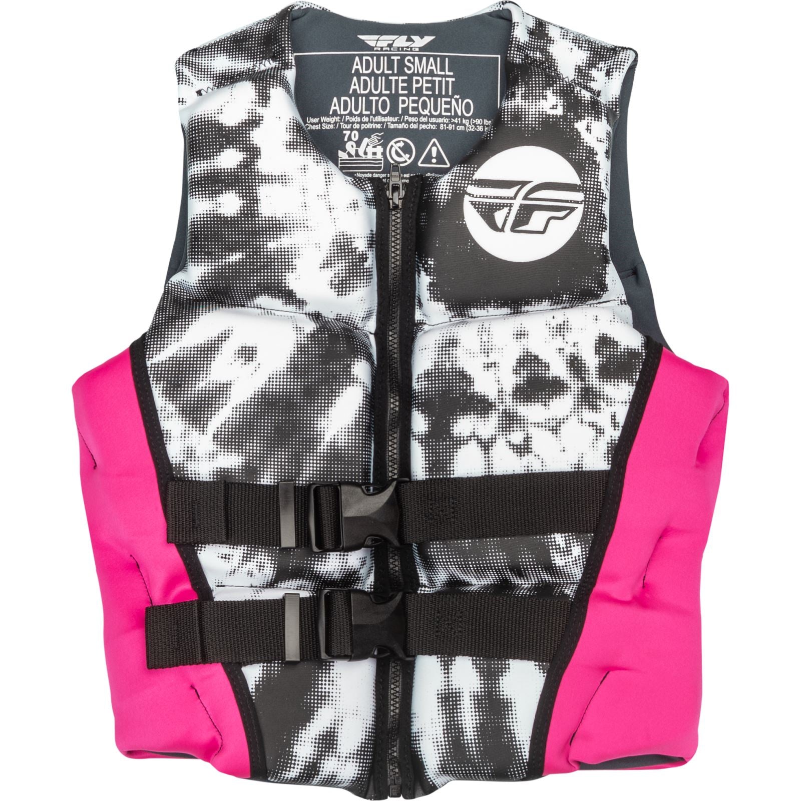 Fly Racing Women's Neoprene Flotation Life Vest - Neon Pink/White/Black - Small 221-30422S_1160476