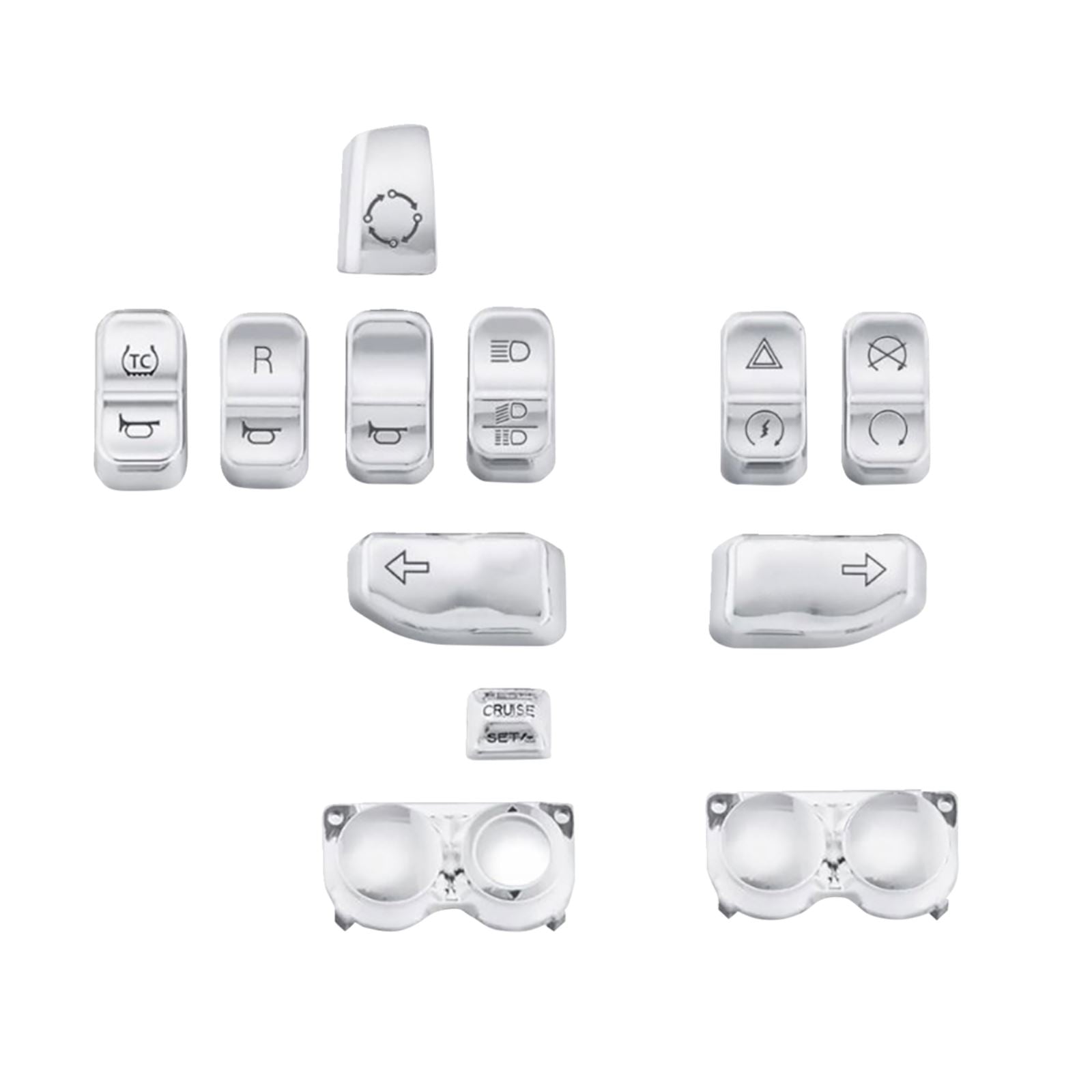 Drag Specialties Switch Caps - Chrome 0616-0392_1160757