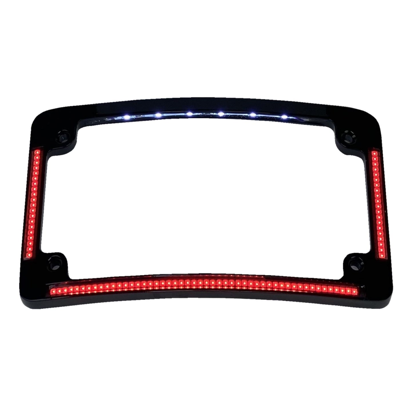 Custom Dynamics License Plate Frame - Red/White LED - Gloss Black TF08-B_1160496