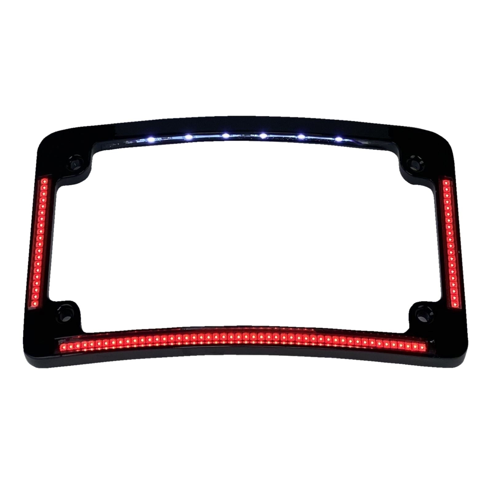 Custom Dynamics License Plate Frame - Red/White LED - Gloss Black TF08-B_1160496