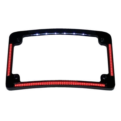 Custom Dynamics License Plate Frame - Red/White LED - Gloss Black TF08-B_1160496
