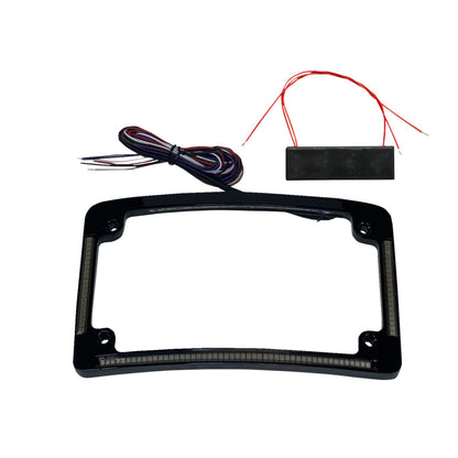 Custom Dynamics License Plate Frame - Red/White LED - Gloss Black TF08-B_1160497