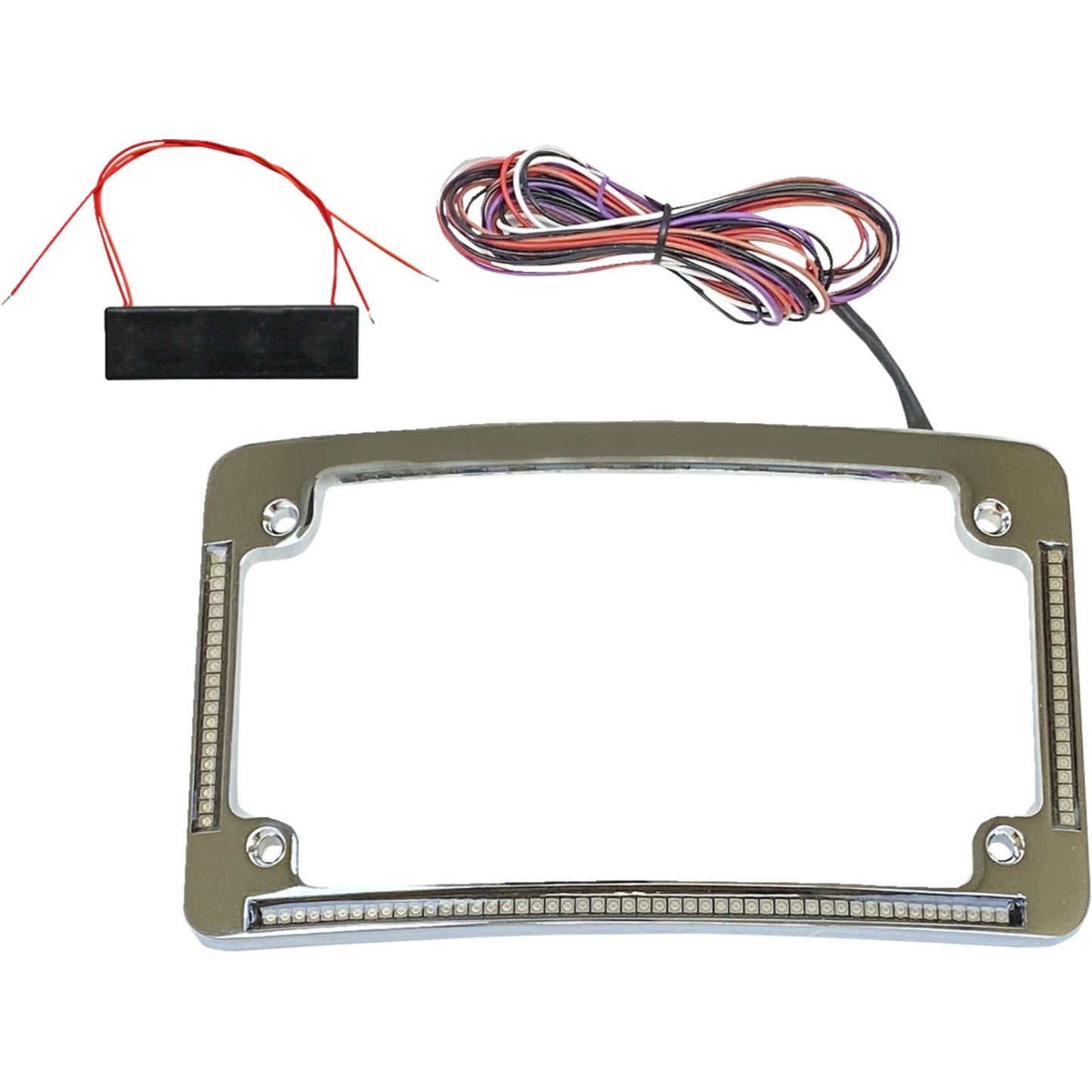 Custom Dynamics License Plate Frame - Red/White LED - Chrome TF08-C_1169365