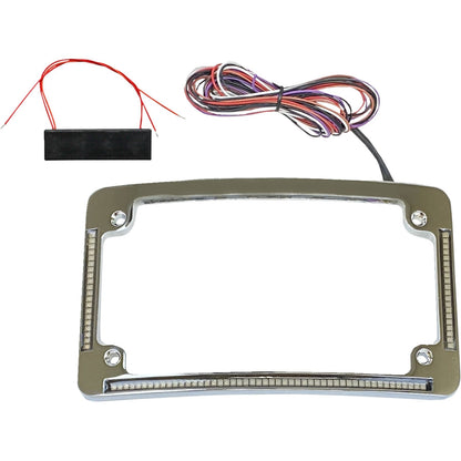 Custom Dynamics License Plate Frame - Red/White LED - Chrome TF08-C_1169365