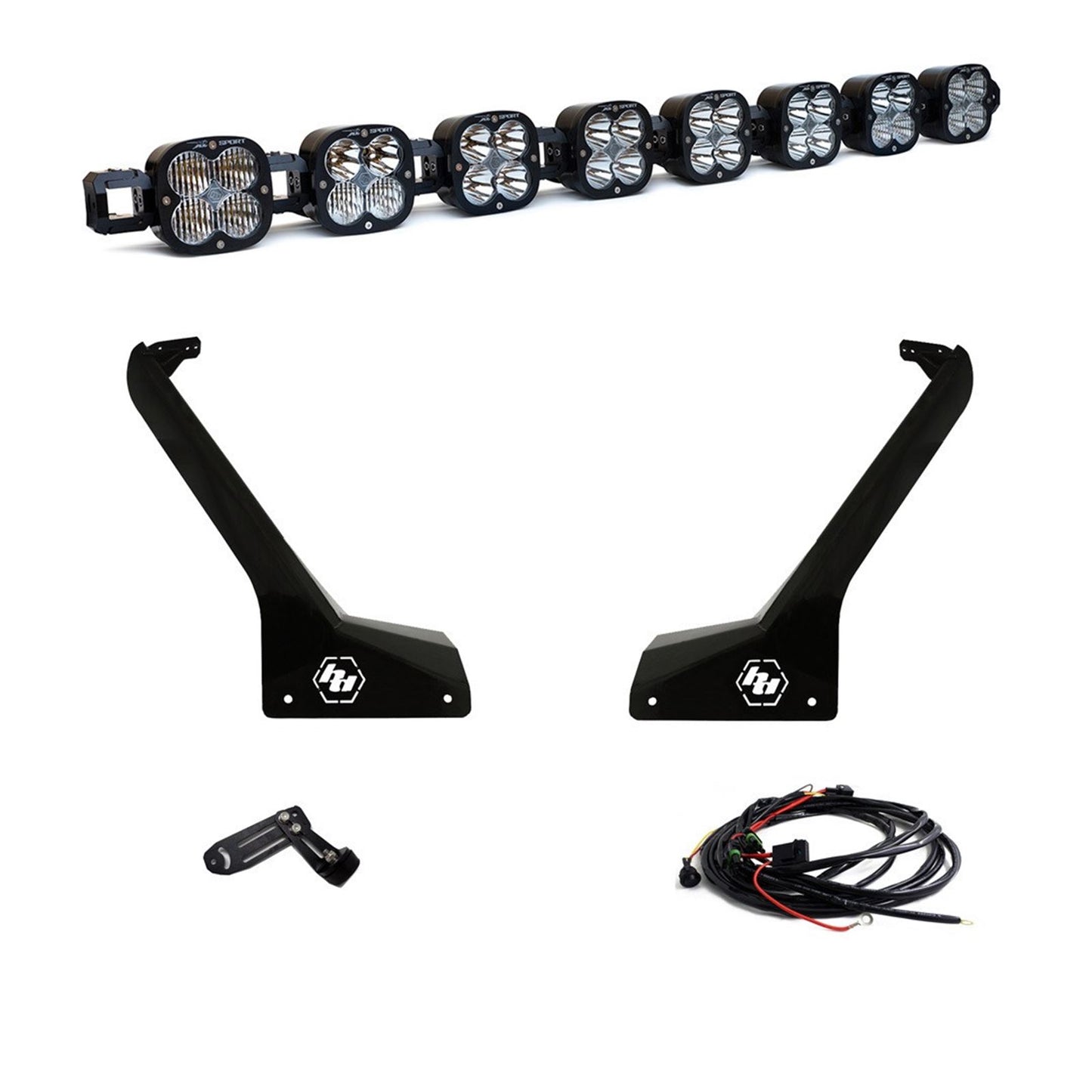 Baja Designs Roof Bar LED Light Kit 8 XL Linkable with Upfitter for Jeep JL/JT  447664UP_1509261