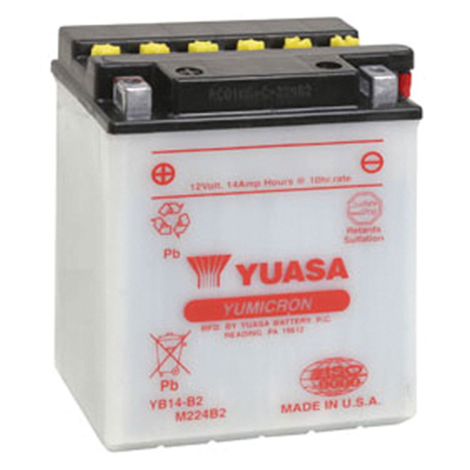 Yuasa Battery YB14-B2 Conventional electrolyte Sold Separately YUAM224B2_591026