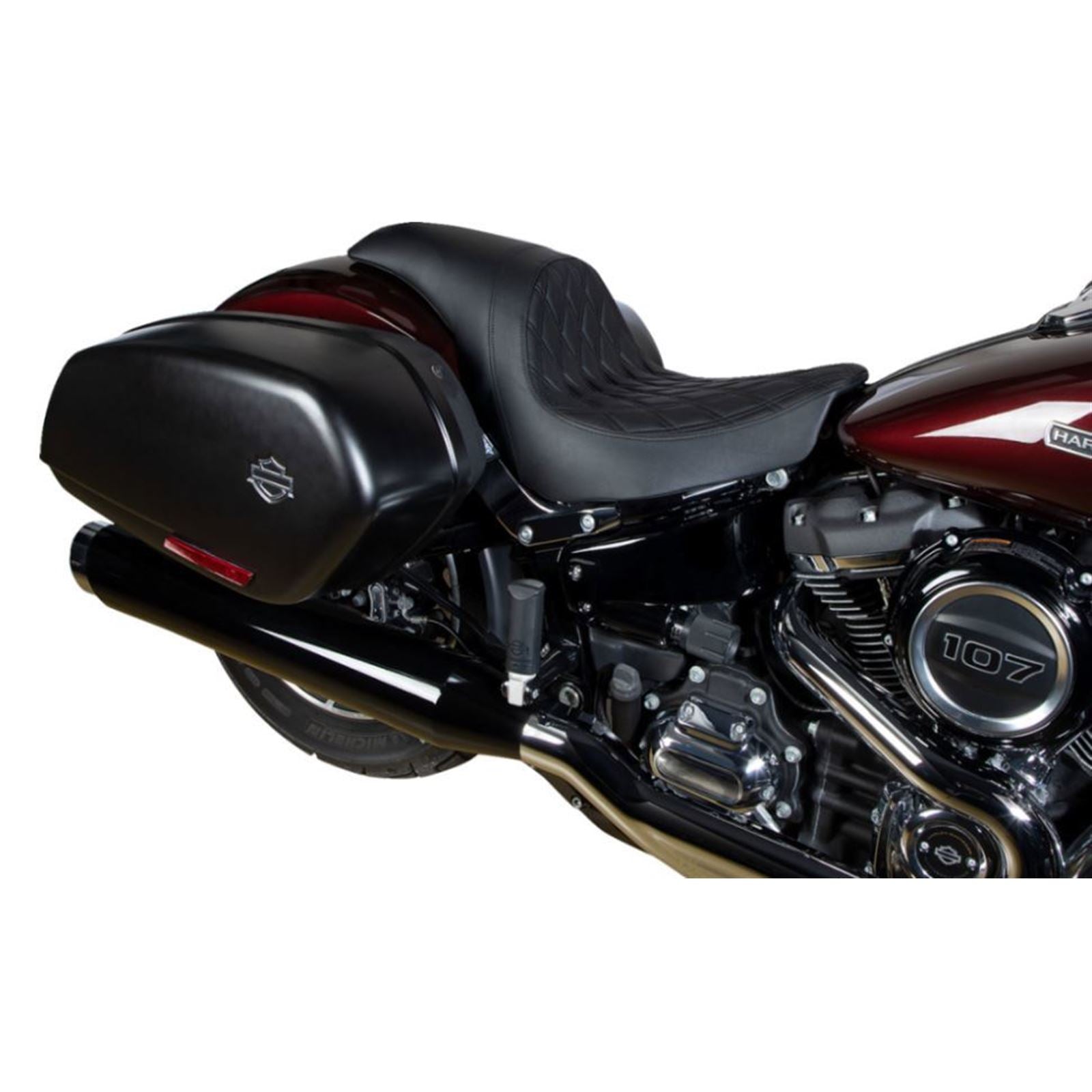 Drag Specialties Predator Seat - Diamond - Black Stitching - Vinyl - FLSB/FXLR '18-'21 0802-1517_1215888