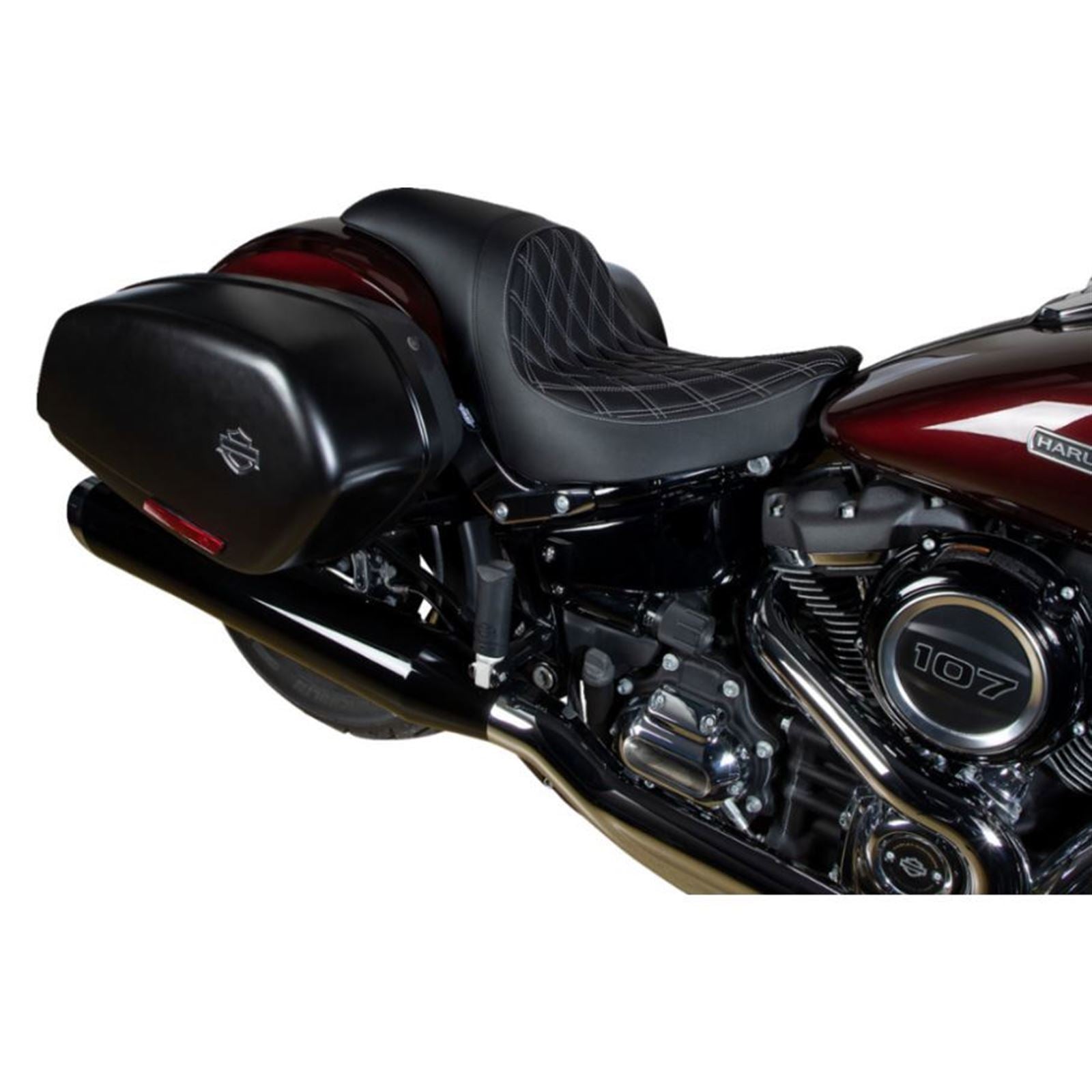 Drag Specialties Predator Seat - Diamond - Silver Stitching - Vinyl - FLSB/FXLR '18-'21 0802-1518_1215891