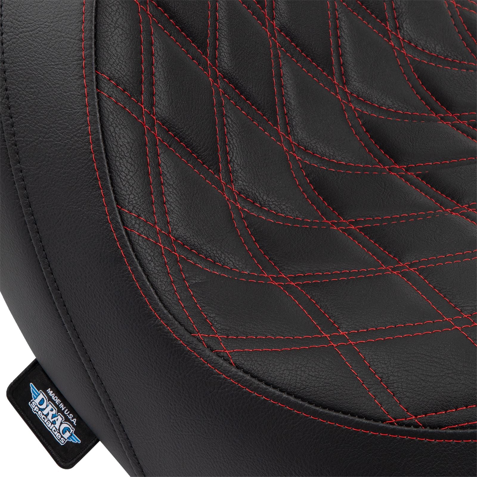 Drag Specialties Predator Seat - Diamond - Red Stitching - Vinyl - FLSB/FXLR '18-'21 0802-1519_1161225