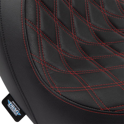 Drag Specialties Predator Seat - Diamond - Red Stitching - Vinyl - FLSB/FXLR '18-'21 0802-1519_1161225