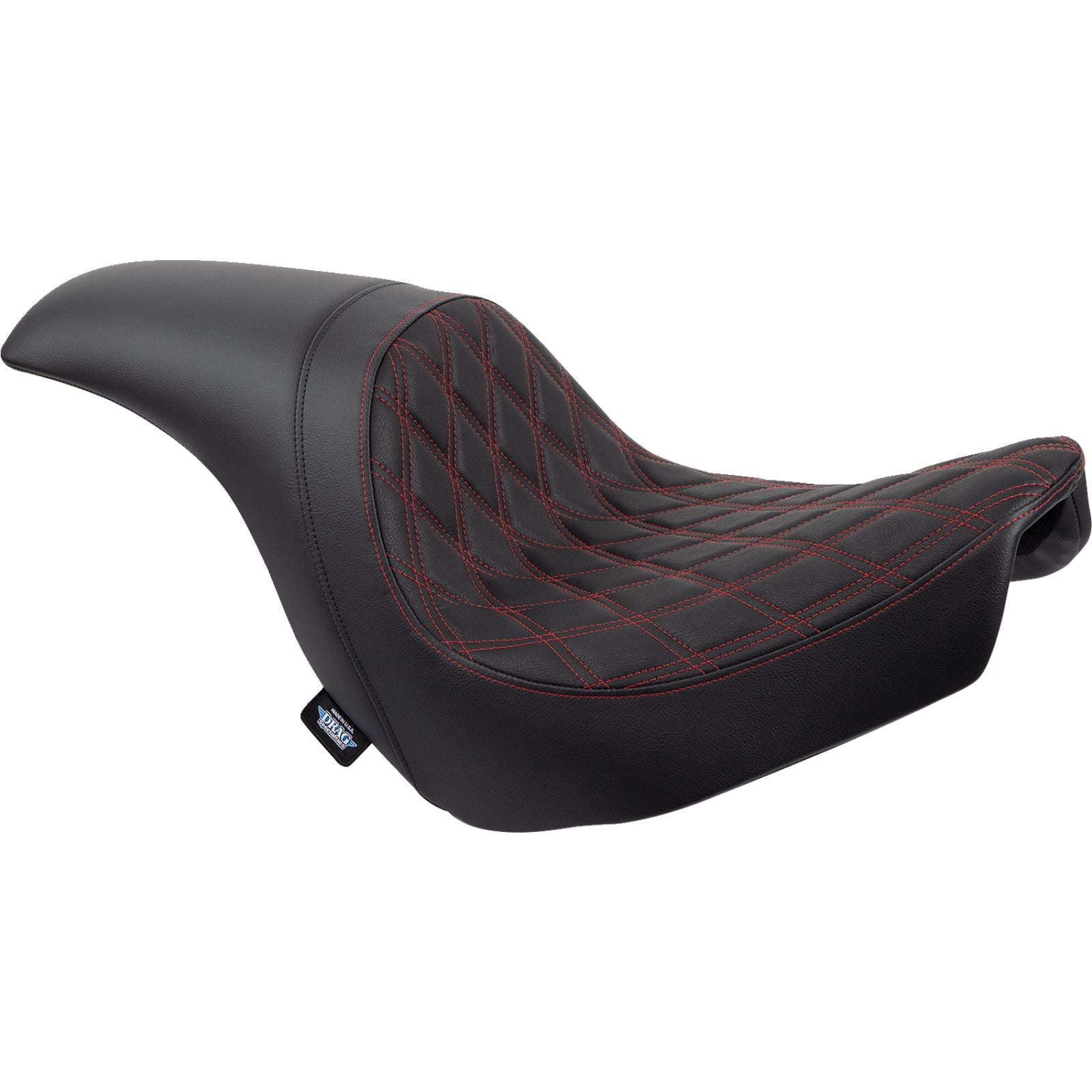 Drag Specialties Predator Seat - Diamond - Red Stitching - Vinyl - FLSB/FXLR '18-'21 0802-1519_1161226