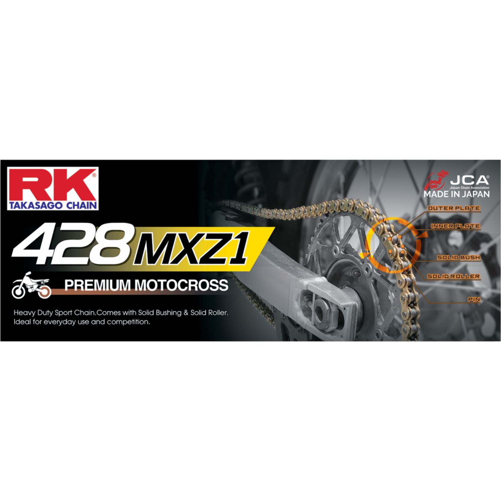 RK Chain 428 MXZ1 - Chain - 120 Links - Natural [MPN: 428MXZ1-120]_1161283